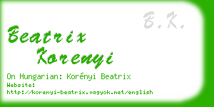 beatrix korenyi business card