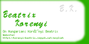 beatrix korenyi business card